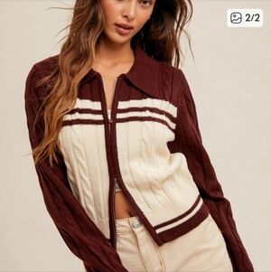 Hem & Thread Zippered Cardigan NWT